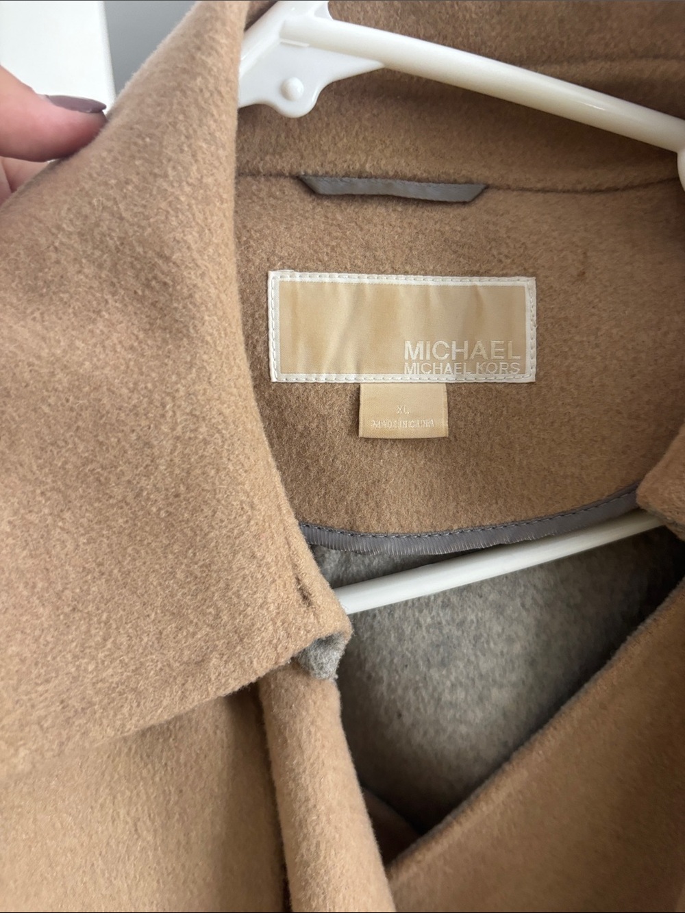 MICHAEL Michael Kors Tan Wool-Blend Pea Coat
